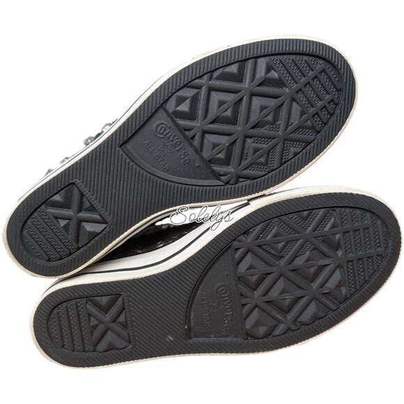 Converse 2015 Lux Mid Hidden Wedge Lurex Star Stud Distressed Sneaker 7.5 RARE - Picture 6 of 11